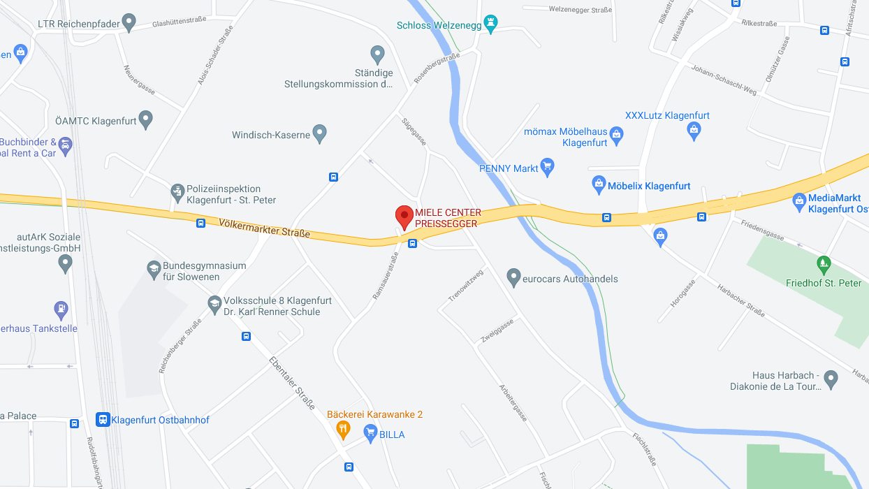 Anfahrtsplan: KÜCHENWELT MIELE CENTER Preissegger