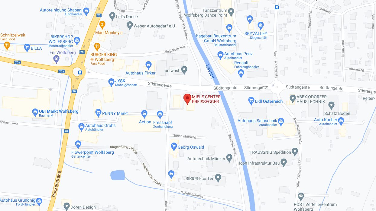 Anfahrtsplan: KÜCHENWELT MIELE CENTER Preissegger
